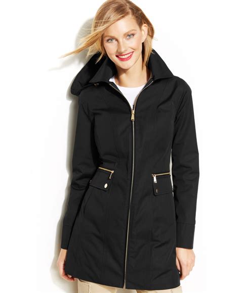 michael kors black rain jacket|michael kors waterproof jacket.